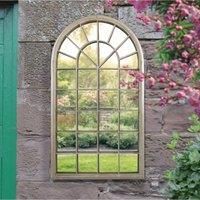 Large Cream Rustic Arched Window Garden Outdoor Mirror New 4ft3 x 2ft6