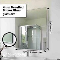 MirrorOutlet Circuitt 4mm Sheet Mirror Glass Bevelled 91 x 122cm
