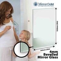 MirrorOutlet Circuitt 4mm Sheet Mirror Glass Bevelled 102 x 76cm