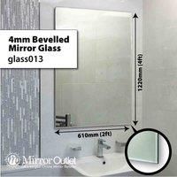 MirrorOutlet Circuitt 4mm Sheet Mirror Glass Bevelled 30 x 122cm