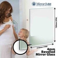 MirrorOutlet Circuitt 4mm Sheet Mirror Glass Bevelled 76 x 51cm
