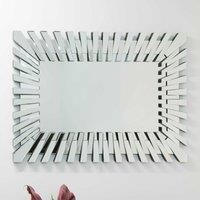 Modern Unique 3D Sunburst All Glass Venetian Rectangular Wall Mirror 60cmx90cm