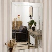 Extra Large Wall Mirror Art Deco All Glass Frameless 2Ft7 X 3Ft11 80cm X 120cm