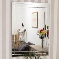 MirrorOutlet Large Modern Venetian All Glass Double Framed Wall Mirror 2Ft3 X 3Ft3 (70cm X 100cm)