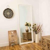 New Large White Shabby Chic Ornate Wall/Leaner Mirror 6Ft6 X 2Ft6 198cm X 75cm