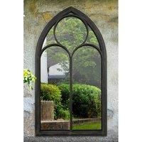 Rustic Home and Garden Outdoor Black Wall Mirror Chapel Window Design 5ft x 2ft8 150cm x 81cm