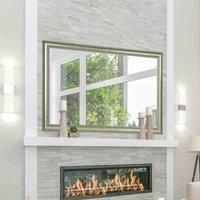 Champagne Silver Large detailed Wall Mirror. Framed. Great Value 102 X 71.5cm.