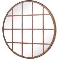 Large Rustic Metal Circle Shaped Bronze Garden Mirror New 80cm X 80cm
