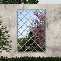 MirrorOutlet Harrogate Metal Rectangle Decorative Green Lattice Window Garden Mirror 122cm x 81cm