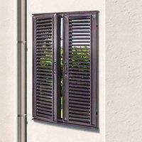 MirrorOutlet Large Metal Rustic Door Window Garden Outdoor Mirror 90x60cm opening to 117cm, Bronze (GM099)