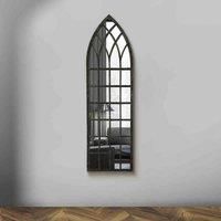 MirrorOutlet Antique Black Large Apartment Style Metal Wall Mirror 140 x 40.5cm (4ft7 x 1ft6)