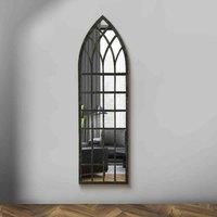 MirrorOutlet Antique Black Extra Large Leaner Floor Standing Apartment Style Metal Wall Mirror 160cm x 47.5cm (5ft3 x 1ft7)