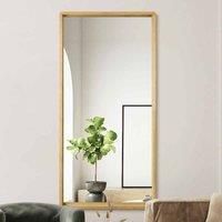 Mirroroutlet Naturalis - Solid Oak Rounded Corner Leaner / Wall Mirror 67" X 33" (170Cm X 85Cm) Scandinavian 'scandi' Inspired.