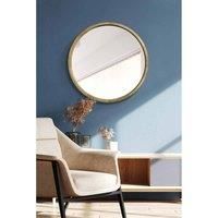 Mirroroutlet Naturalis - Solid Oak Round Deep Dish Framed Mirror 31" X 31" (80Cm X 80Cm)