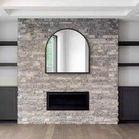 The Arcus New Extra Large Black Framed Arched Garden Mirror - 39" X 39" 100 x...