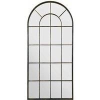 Mirroroutlet Arcus - Antique Black Framed Arched Window Leaner/Wall Mirror 71" X 33.5" (180X85Cm)