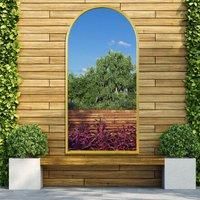 MirrorOutlet The Arcus - Gold Metal Framed Arched Leaner/Wall Garden Mirror 55'' X 27.5'' (140CM X 70CM)