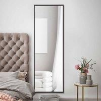 Mirroroutlet Artus - Black Aluminium Edged Wall Leaner Mirror 47" X 16" (120Cm X 40Cm)