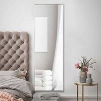 Mirroroutlet Artus - Silver Aluminium Edged Wall Leaner Mirror 47" X 16" (120Cm X 40Cm)