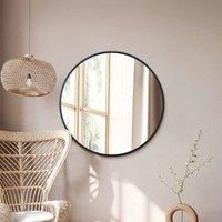 Mirroroutlet Fenestra - Black Edged Circular Modern Wall Mirror 31" (80Cm) Diameter