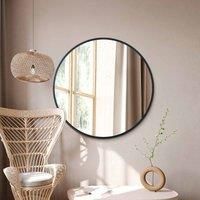 Mirroroutlet Fenestra - Black Edged Circular Modern Wall Mirror 39" (100Cm) Diameter