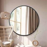 Mirroroutlet Fenestra - Black Edged Circular Modern Wall Mirror 47" (120Cm) Diameter