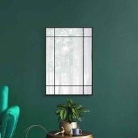 MirrorOutlet Fenestra - Black Modern Contemporary Wall Mirror 39" X 27" (100cm X 70cm)