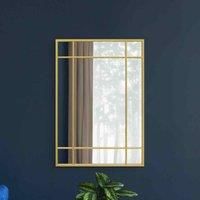 MirrorOutlet Fenestra - Gold Modern Contemporary Wall Mirror 39" X 27" (100cm X 70cm)