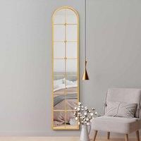 Mirroroutlet Arcus - Gold Framed Arched Full Length Leaner Wall Mirror 75inch X 16inch 190cm X 40cm