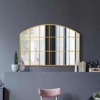 Mirroroutlet Arcus - Gold Framed Arched Wall Over Mantle Mirror 43" X 29" (110cm X 75cm)