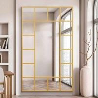 Mirroroutlet Fenestra - Gold Modern Wall And Full Length Leaner Mirror 71inch X 43inch 180 X 110cm