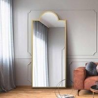 Mirroroutlet Fenestra - Gold Contemporary Wall And Full Length Leaner Mirror 67inch X 29inch 170 X 75cm