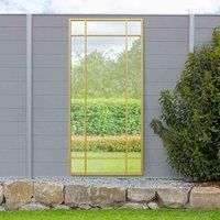 MirrorOutlet The Genestra - Gold Modern Contemporary Leaner and Wall Garden Mirror 71" X 33" (180CM X 85CM) Silver Mirror Glass with Black Metal Frame. Landscape or Portrait.…