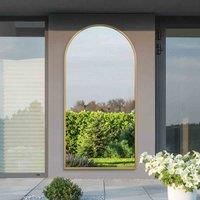 MirrorOutlet Arcus - Gold Framed Arched Leaner / Wall Outdoor Garden Mirror 79" x 39" (200 x 100CM)