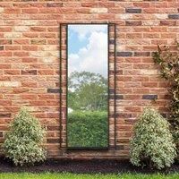 MirrorOutlet Genestra - Black Modern Wall & Leaner Outdoor Garden Mirror 71''x 31'' 180 x 80cm, Black