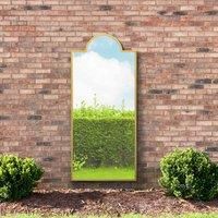 MirrorOutlet Genestra - Gold Contemporary Wall & Leaner Outdoor Garden Mirror 67''x 29'' 170 x 75cm