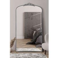 Mirroroutlet Crown - Silver Metal Framed Arched Wall Mirror With Decorative Crown 68inch X 38inch 174Cm X 96Cm
