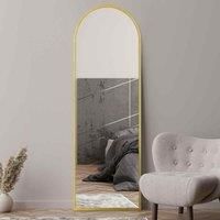 MirrorOutlet Arcus - Gold Framed Arched Leaner / Wall Mirror 71" X 24" (180cm X 60cm)