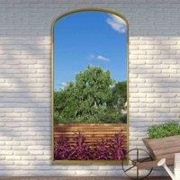 MirrorOutlet Angustus - Gold Metal Framed Arched Outdoor Garden Wall Mirror 79"x39" (200 x 100CM)