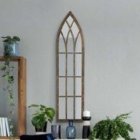 MirrorOutlet Dorset - Rustic Framed Arched Leaner Wall Mirror 39inch X 9 5inch 100cm X 24cm