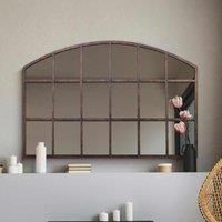 MirrorOutlet Kirkby - Rustic Metal Arched Shape Decorative Window Wall Mirror 35inch X 22inch 90cm X 56cm