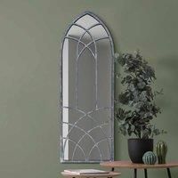 MirrorOutlet Chelsea - Rustic Metal Arched Decorative Wall Or Leaner Mirror 48inch X 18inch 121cm X 45cm