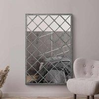 MirrorOutlet Kirkby - Decorative Green Country Lattice Metal Framed Wall Mirror 48inch X 32inch 122cm X 81cm