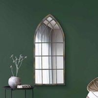 MirrorOutlet Somerley - Rustic Metal Arched Decorative Wall Or Leaner Mirror 46inch X 20inch 115cm X 50cm