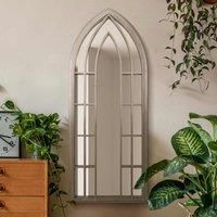 MirrorOutlet Somerley - Rustic Framed Arched Gothic Window Style Leaner Wall Mirror 59inch X 24inch 149cm X 61cm