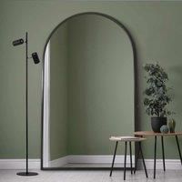 MirrorOutlet Arcus - Extra Large Black Framed Arched Full Length Leaner Wall Mirror 75inch X 47inch 190cm X 120cm