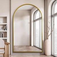 MirrorOutlet Arcus - Extra Large Gold Framed Arched Full Length Leaner Wall Mirror 75inch X 47inch 190cm X 120cm