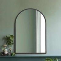 MirrorOutlet Arcus Black Metal Framed Arched Wall Mirror 39inch X 27inch 100cm X 70cm