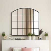 MirrorOutlet Arcus Black Framed Arched Window Wall Mirror 39inch X 39inch 100 X 100cm