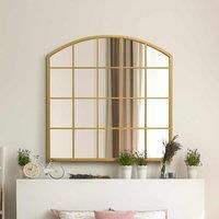 MirrorOutlet Arcus Gold Framed Arched Window Wall Mirror 39inch X 39inch 100 X 100cm
